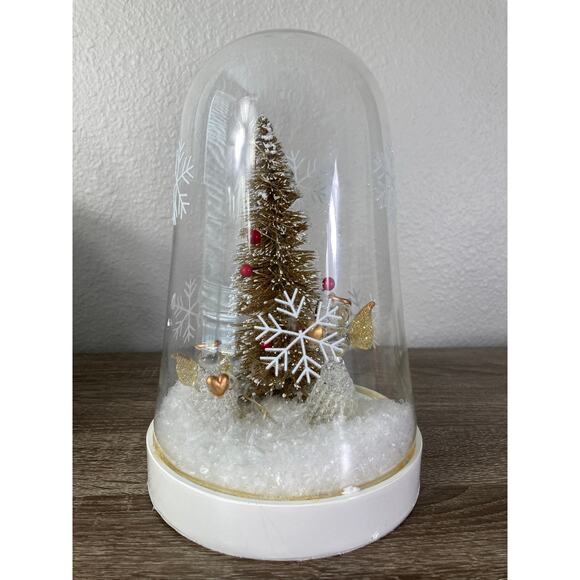 Home LED‎ Glass Dome Christmas Tree Centerpiece Decoration 10" Electronic - Picture 1 of 12